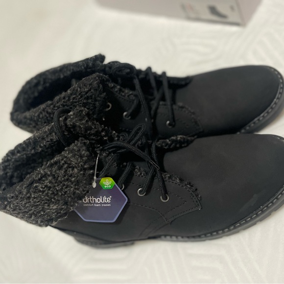 NWT Women's Sonoma Ortholite WIDE black lace up boots SZ 11 Wide - Picture 7 of 8